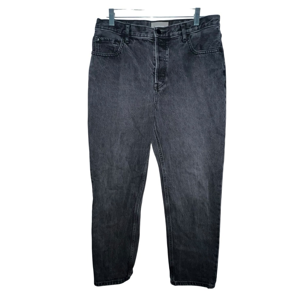 Everlane The Cheeky Jeans Black Straight Leg High Rise Dark Wash Denim Womens 31